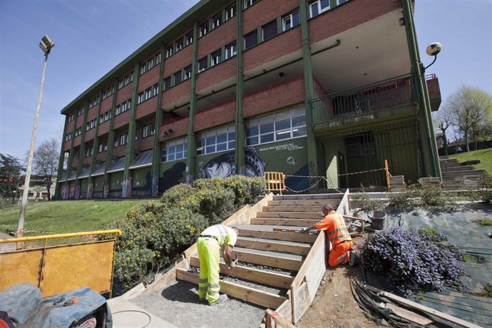 Obras en el colegio Juan de Herrera del Alto Maliaño