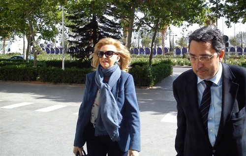 Mayrén Beneyto a su llegada a la Ciudad de la Justicia