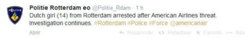 Tweet Policía de Rotterdam