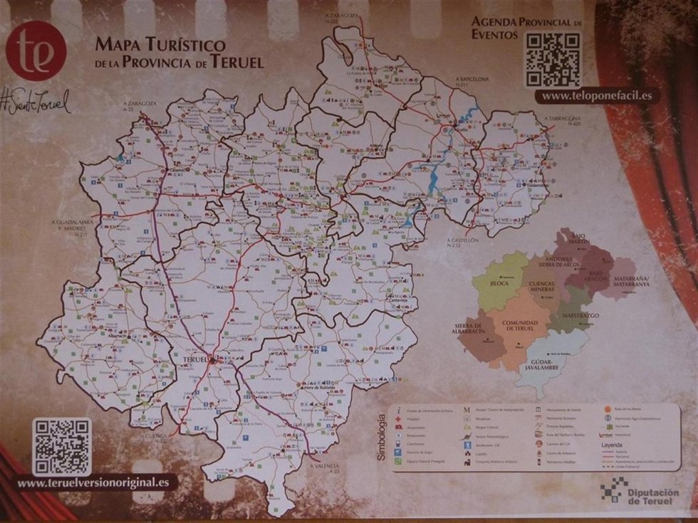 Nuevo mapa de la provincia de Teruel diseñado por la DPT