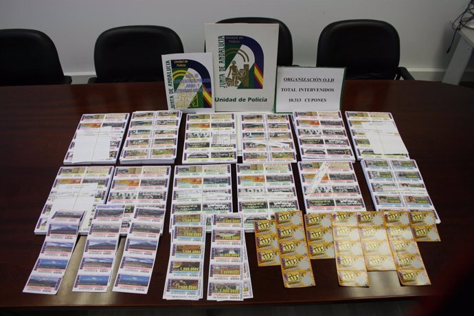 Intervenidos en Huelva más de 10.000 cupones de lotería ilegal