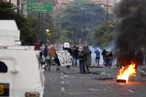 Protestas en el municipio de Chacao, en Caracas, Venezuela
