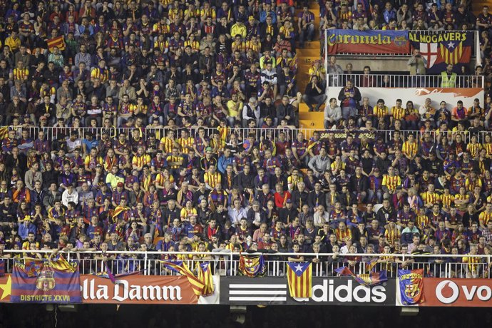 Grada de Mestalla en la Final de Copa
