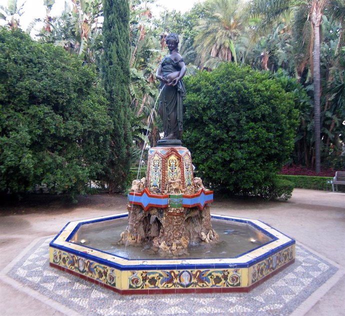 La fuente de la Ninfa del Cántaro en el Parque de Málaga