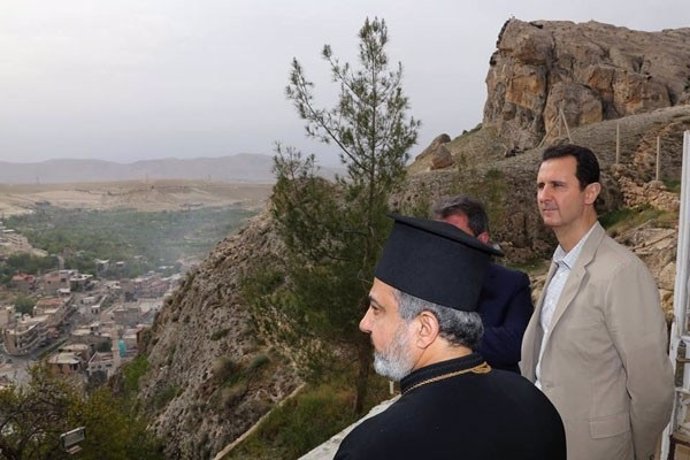Bashar al Assad, presidente de Siria, visita la ciudad cristiana de Malula