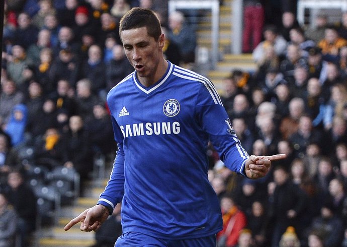 Fernando Torres celebra el segundo gol del Chelsea