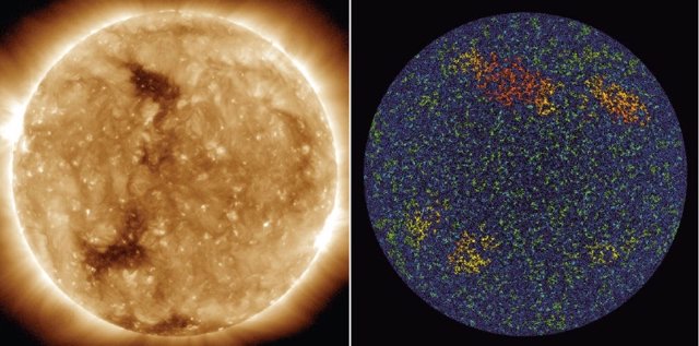 Puntos brillantes en la atmósfera solar