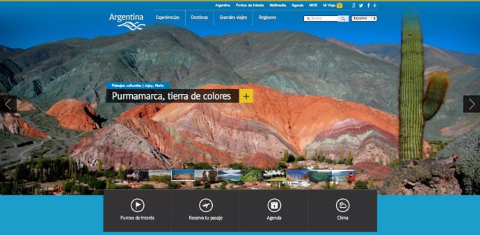 Nueva Web de turismo de Argentina