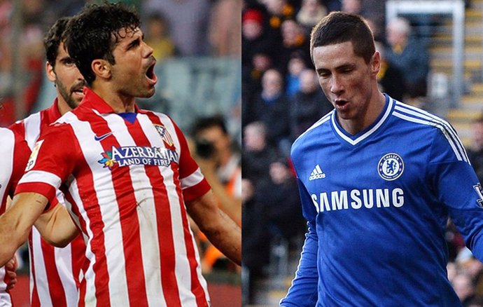 MOntaje con Diego Costa (Atlético Madrid) y Fernando Torres (Chelsea)
