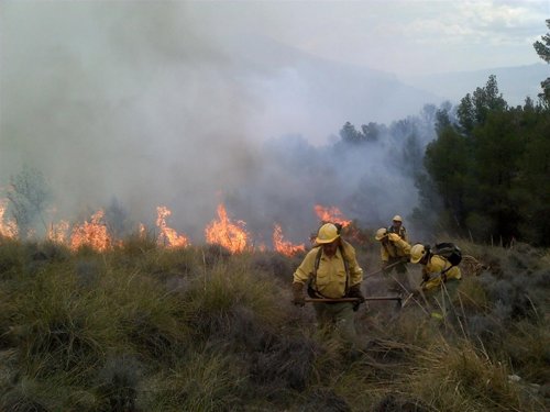 Incendio en Somontín