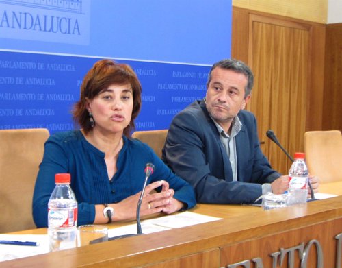 Dolores Quintana y José Antonio Castro, hoy en rueda de prensa