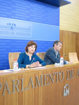 Dolores Quintana y José Antonio Castro, hoy en rueda de prensa