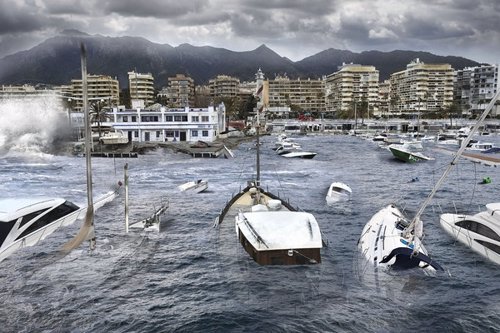Marbella (Málaga), según una simulación de Greenpeace