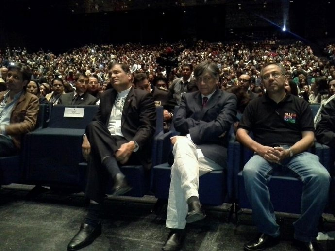 El pte.De Ecuador Rafael Correa en Barcelona
