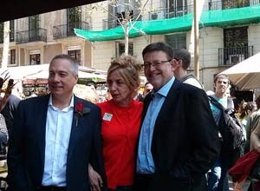 Ximo Puig con Pere Navarro en Cataluña