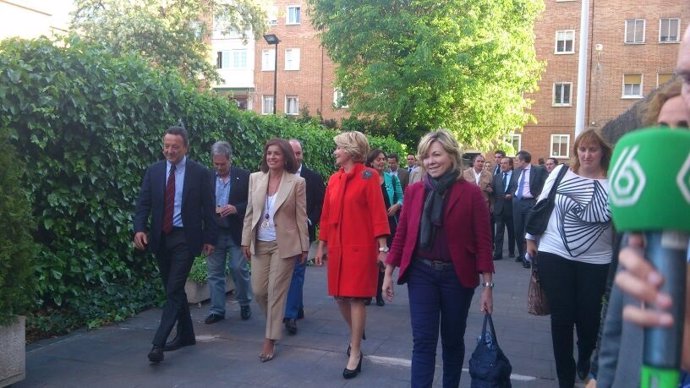 Aguirre en un acto en el distrito de Salamanca