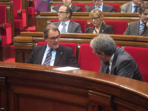 Artur Mas (pte.Generalitat) conseller Francesc Homs (portavoz Govern)