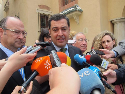 Moreno, en declaraciones a los medios en Almería