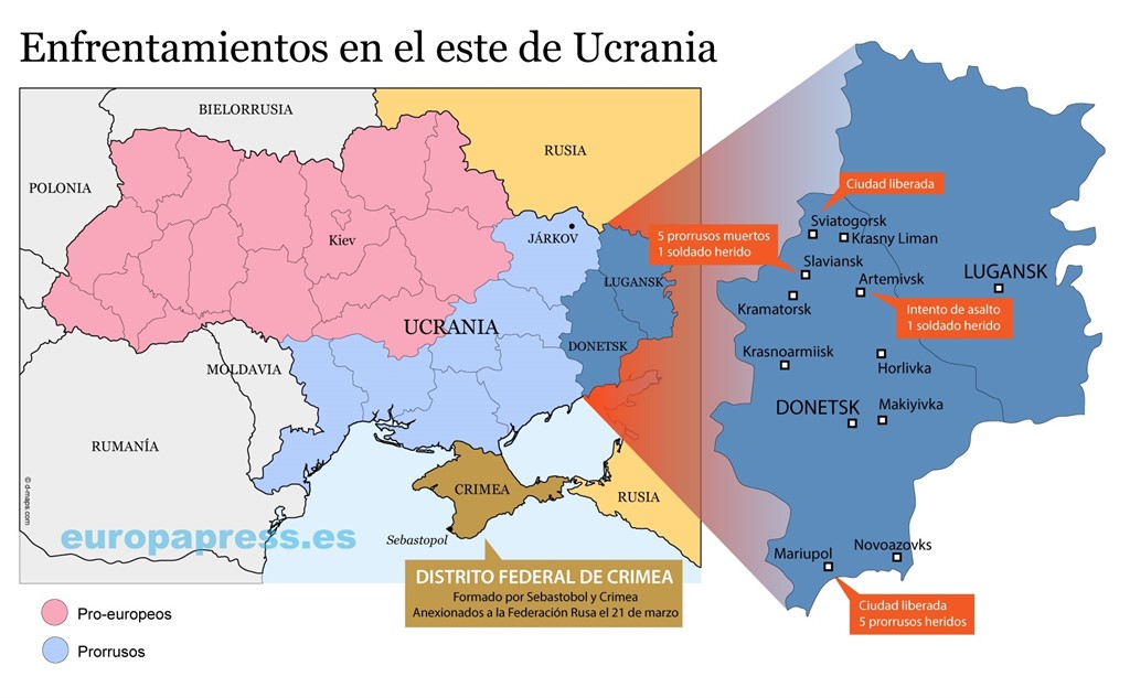 ¿Dónde están siendo los enfrentamiento en Ucrania?