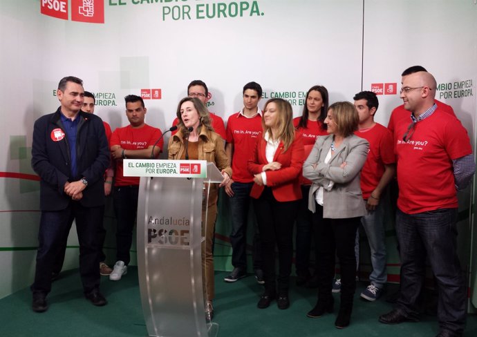Cabezón en un acto del PSOE de Cádiz, junto a Irene García