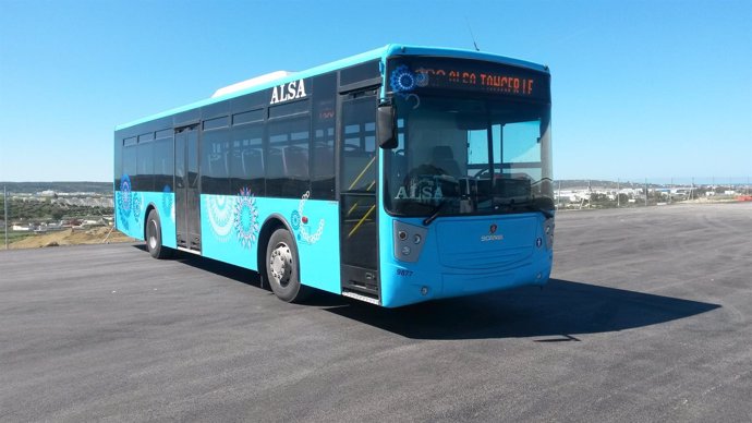 Autobús del servicio de Alsa en Tánger