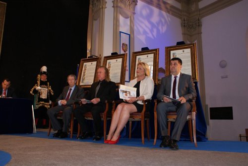 Los premiados en el Día de Málaga 2014 Jiménez, De Torres, Alcántara y Paso Riog