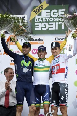 Alejandro Valverde, segundo en la Lieja