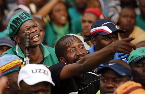 Protestas de mineros en Sudáfrica