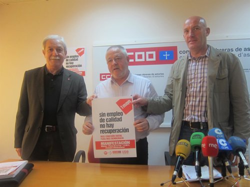 Sindicatos presentan la movilización del 1 de mayo.