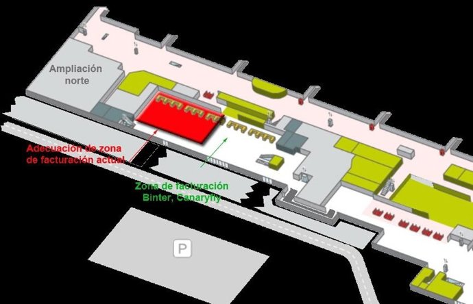 Mapa de obras del aeropuerto de Gran Canaria