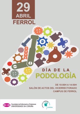 Cartel del Día de la Podología en Ferrol.