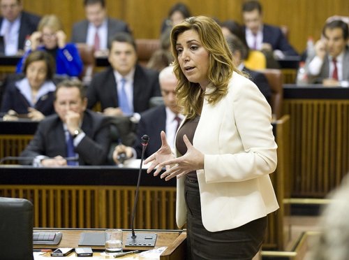 Susana Díaz, en el Pleno del Parlamento