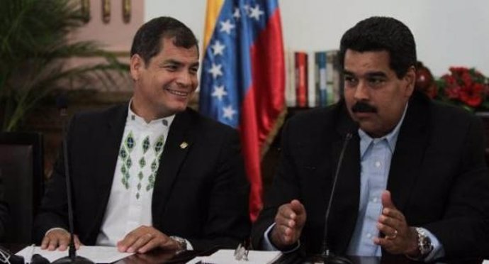 Los presidentes de Ecuador, Rafael Correa, y Venezuela, Nicolás Maduro