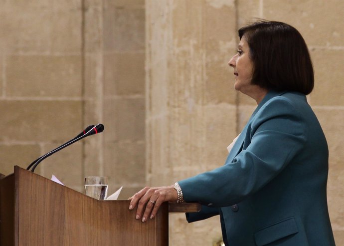 María José Sánchez Rubio, en el Pleno del Parlamento