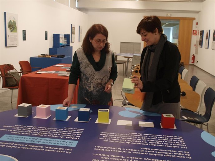 Montes y Fernández observan la exposición     