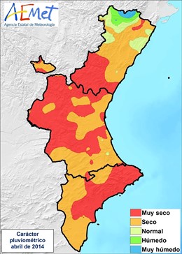 Calificación pluviomérica de abril