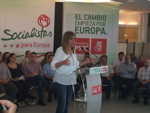 La presidenta de la Junta de Andalucía, Susana Díaz, en un mítin