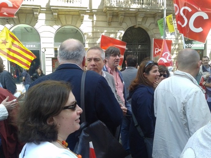 Pere Navarro en la manifestación del 1 de mayo
