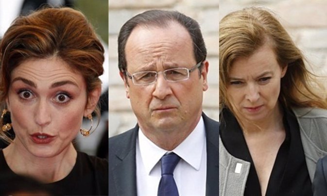 François Hollande, Julie Gayet y Valérie Trierweiler