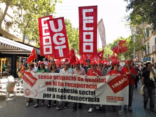 Los sindicatos se manifiestan por el Día del Trabajo en Palma