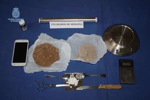 Heroína incautada en Badajoz