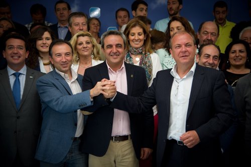 Monago en la presentación de Juan Luis Isidro, candidato del PP en Miajadas