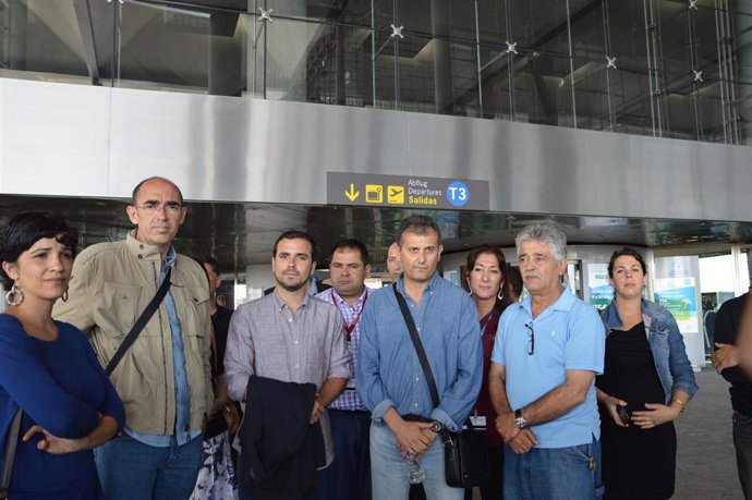 Garzón en el aeropuerto de Málaga.
