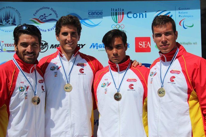 Piragüismo K-4 Hernanz Germade Carrera Peña Copa Mundo Milán
