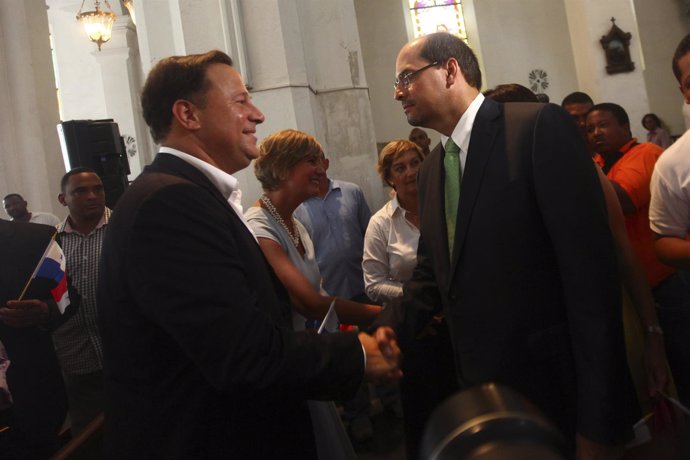 Los políticos Juan Juan Carlos Varela y Jose Domingo Arias. Panamá.