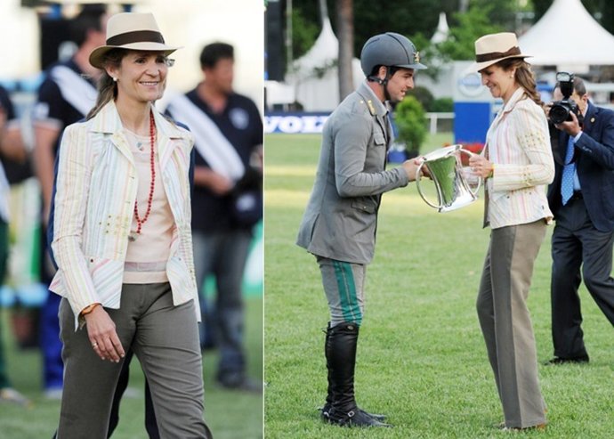 La Infanta Elena sonriente y pletórica en la hípica