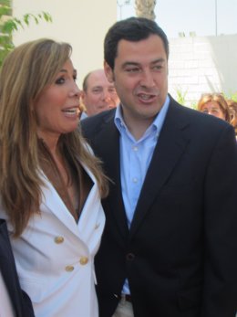 Juan Manuel Moreno y Alicia Sánchez Camacho hoy en Espartinas