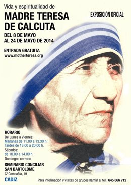 Cartel de la exposición que podrá visitarse en Cádiz sobre la Madre Teresa 