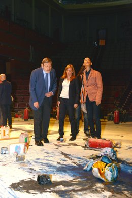 Lissavetzky, D'Atri y Zerolo durante la visita                       