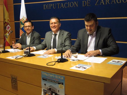 Blasco, Ariza y Sanz en la presentación de la feria en la DPZ